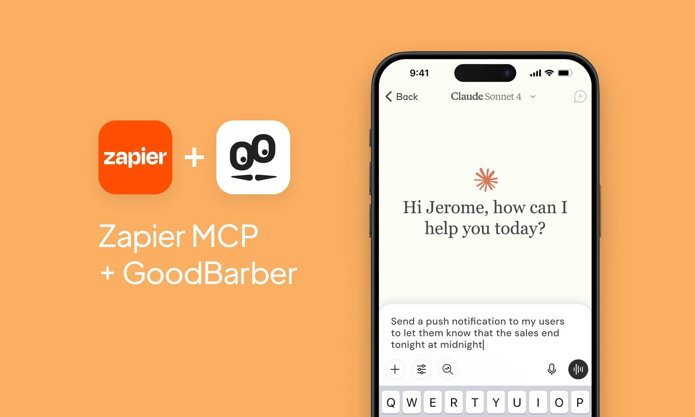 Zapier MCP + GoodBarber: drive your app with an AI agent